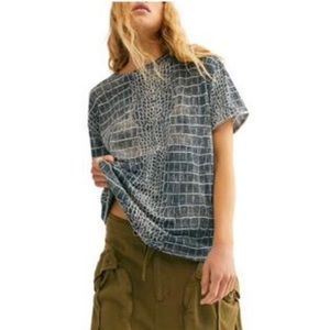 Free People Python Combo Short Sleeve Tee